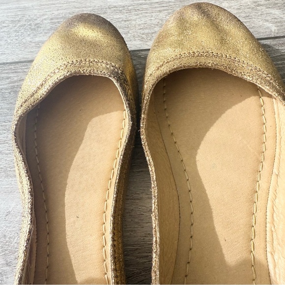 Frye Carson Distressed Ballet in Metallic Gold - Picture 6 of 12